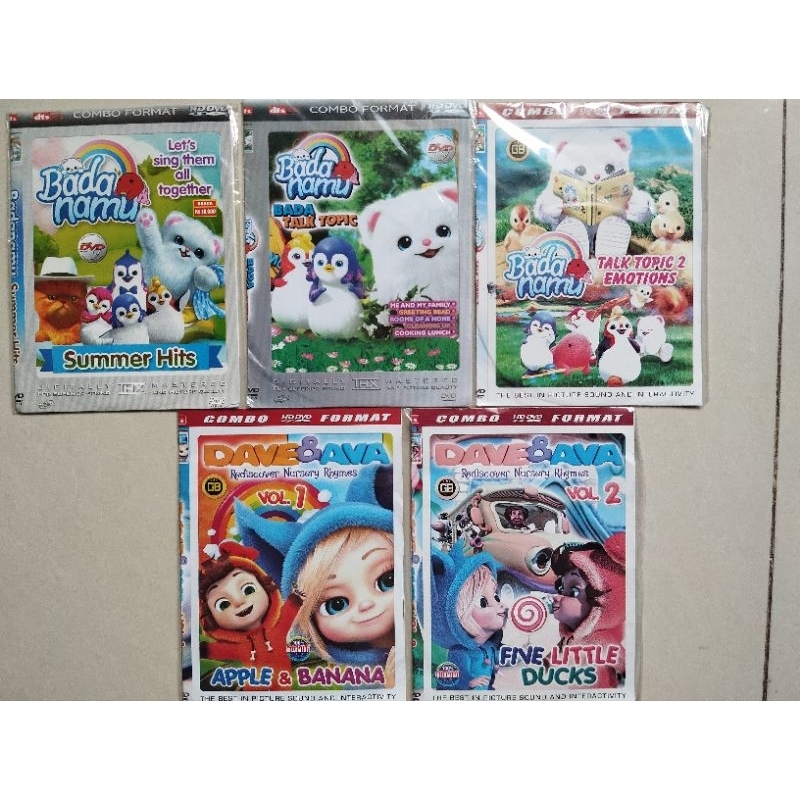 DVD lagu anak-anak Badanamu, Dave & Ava vol. 1 & 2.