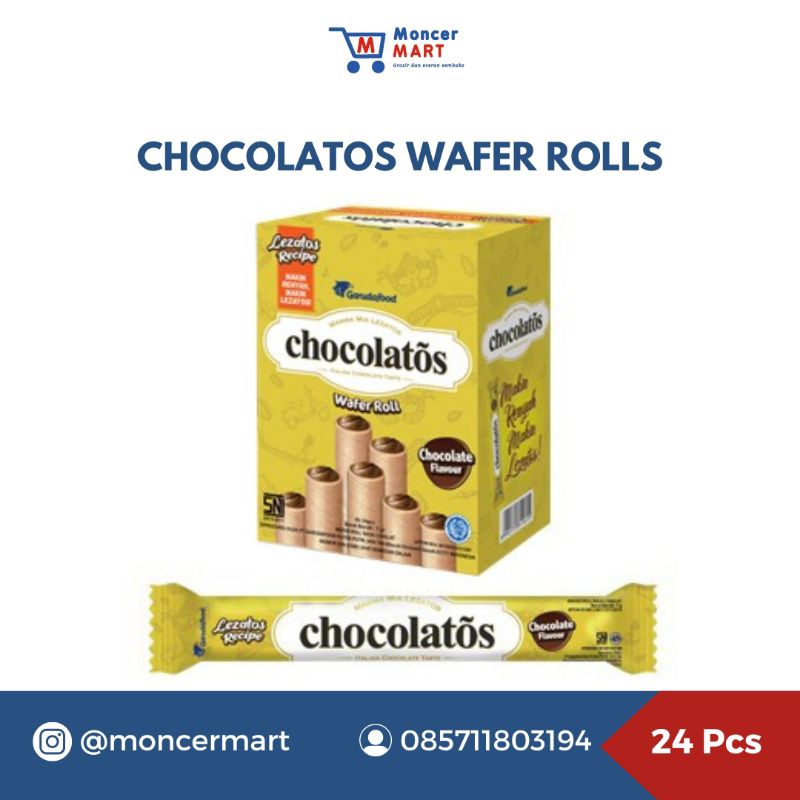 

Chocolatos Wafer Roll Box Isi 24 Pcs