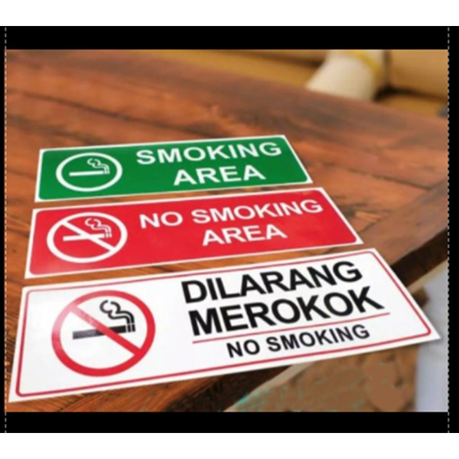 

Stiker Label sign 22x10cm Safety DILARANG MEROKOK/No smoking Area