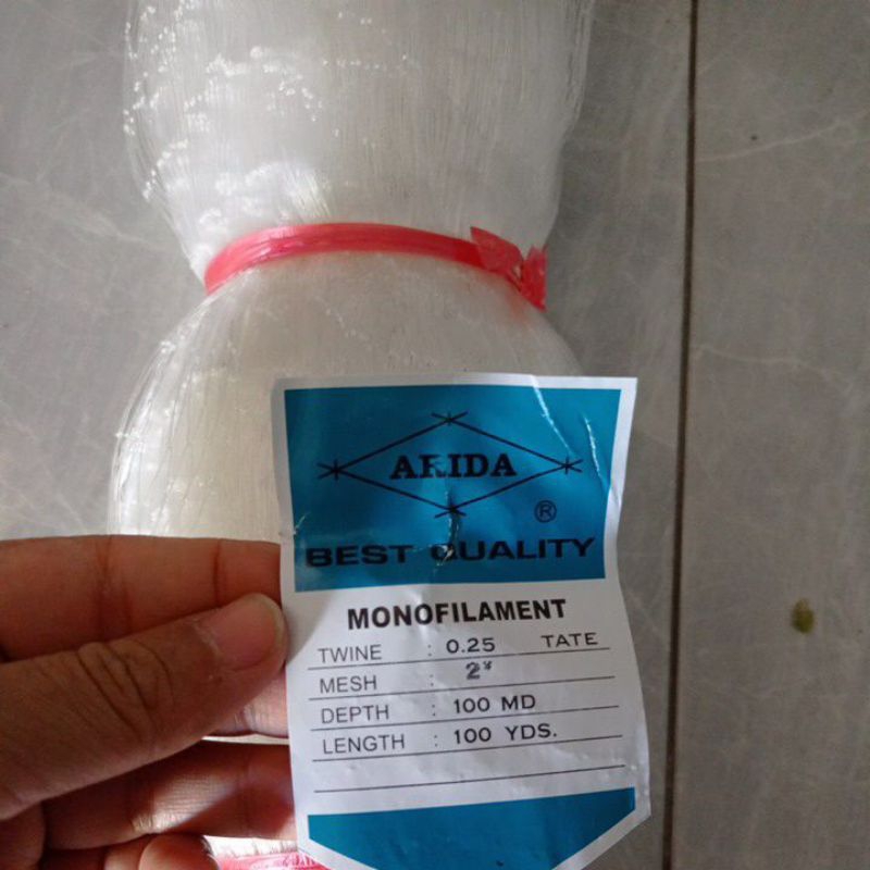 JARING IKAN ARIDA 2 INCHI 0.25 100MD/100YDS TATE MATA MALANG JARING IKAN SENAR JARING ARIDA