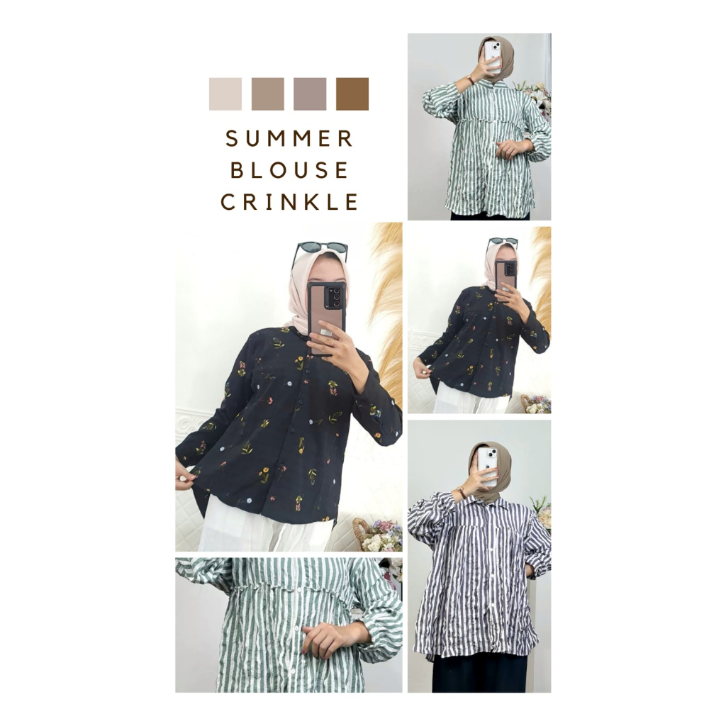 Setelan Wanita / Oneset Crinkle Motif / One Set Summer Crinkle Murah
