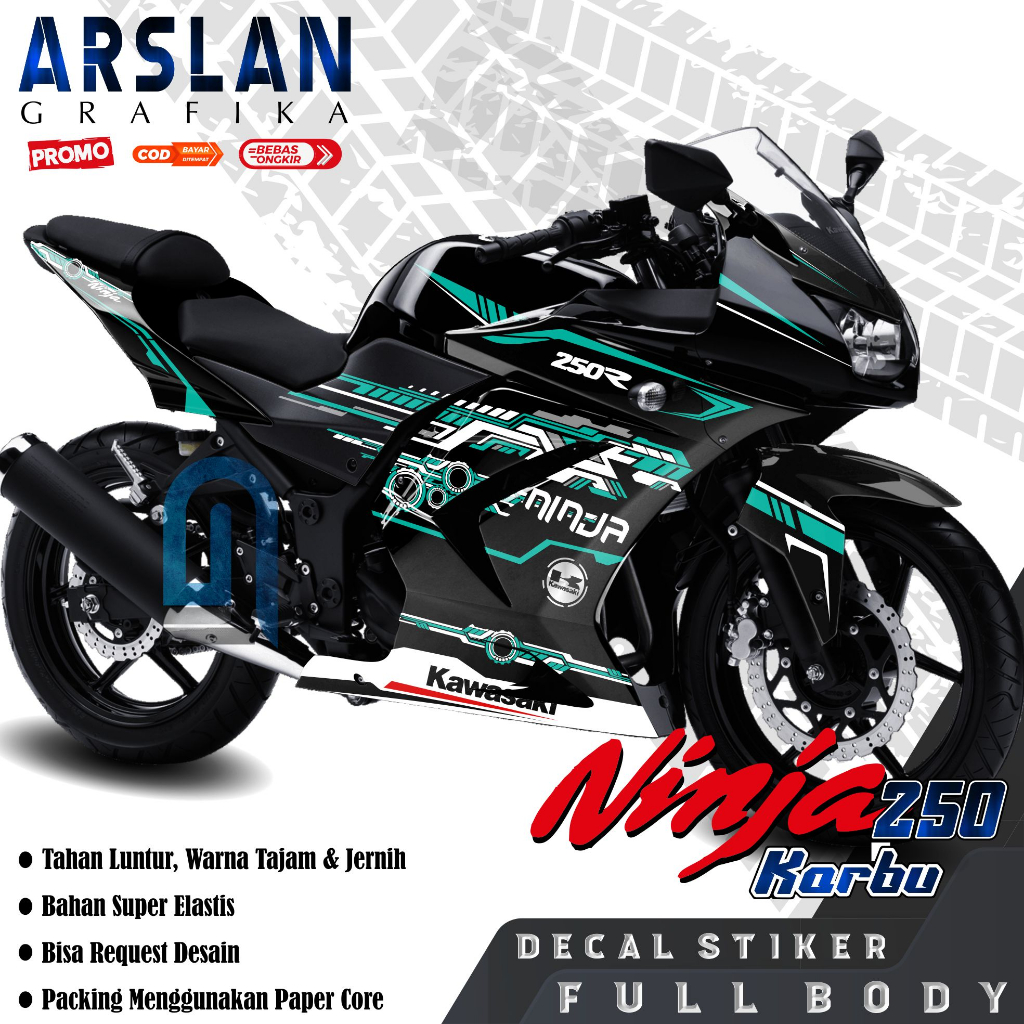 TERBARU Decal KAWASAKI NINJA 250 HI TECH Full Body Stiker KAWASAKI NINJA 250 HI TECH Full Body Motif