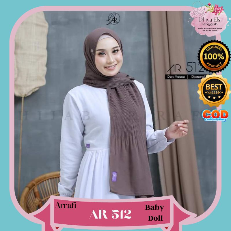 Pasmina Plisket/ Pashmina Hijab Arrafi kode Ar 512/ jilbab kekinian terlaris