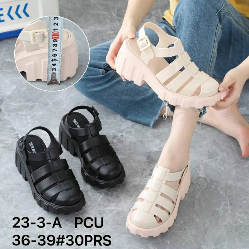 Diskont Sandal Jelly Gladiator Flatfrom Wedges Balance Hak Tinggi Import