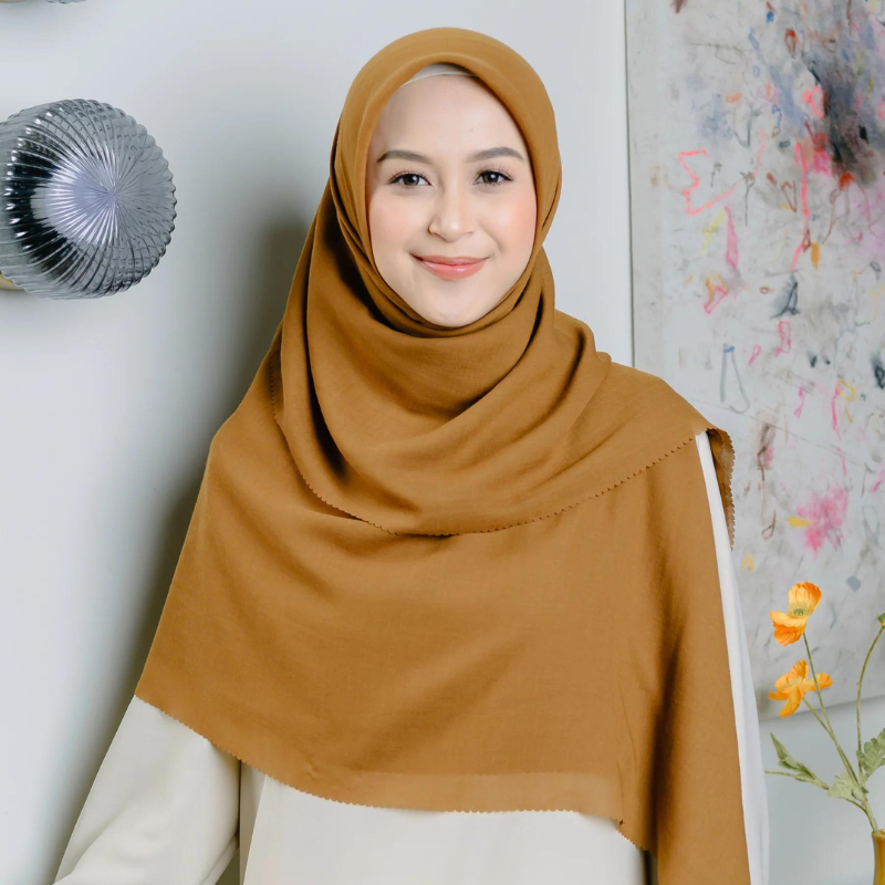 Jilbab Bella Polly Cotton Lasercut Jumbo Syar'i Premium - Daily Hijab Nina Laser cut Jumbo