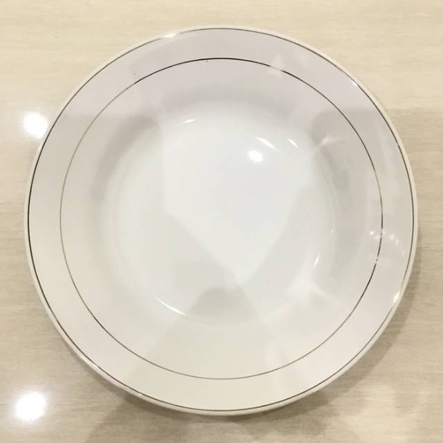 PIRING CANTIK / PIRING MAKAN SANGO 8"inch KERAMIK/PIRING LIST COKLAT/PIRING LIST MAS