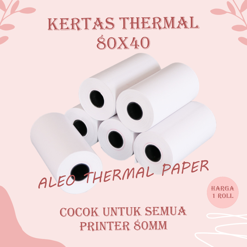 

KERTAS THERMAL STRUK KASIR / PPOB PAPER ROLL 80X40 TERMAL POS RECEIPT MINI PRINTER BLUETOOTH 80MM 80X40MM PANDA VSC EPPOS