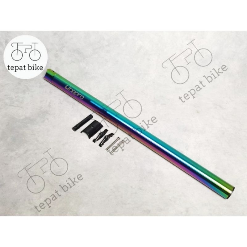 Seatpost Sepeda Lipat/Seli Litepro 33.9mm Panjang 600mm Alloy Rainbow
