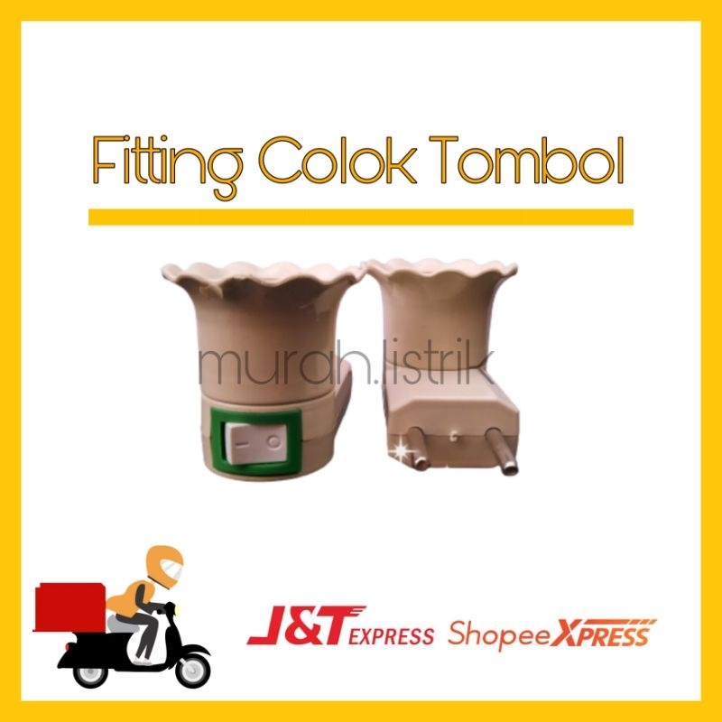 DEXICON Fitting Colok Jumbo+ Saklar/Fitting Lampu Tidur