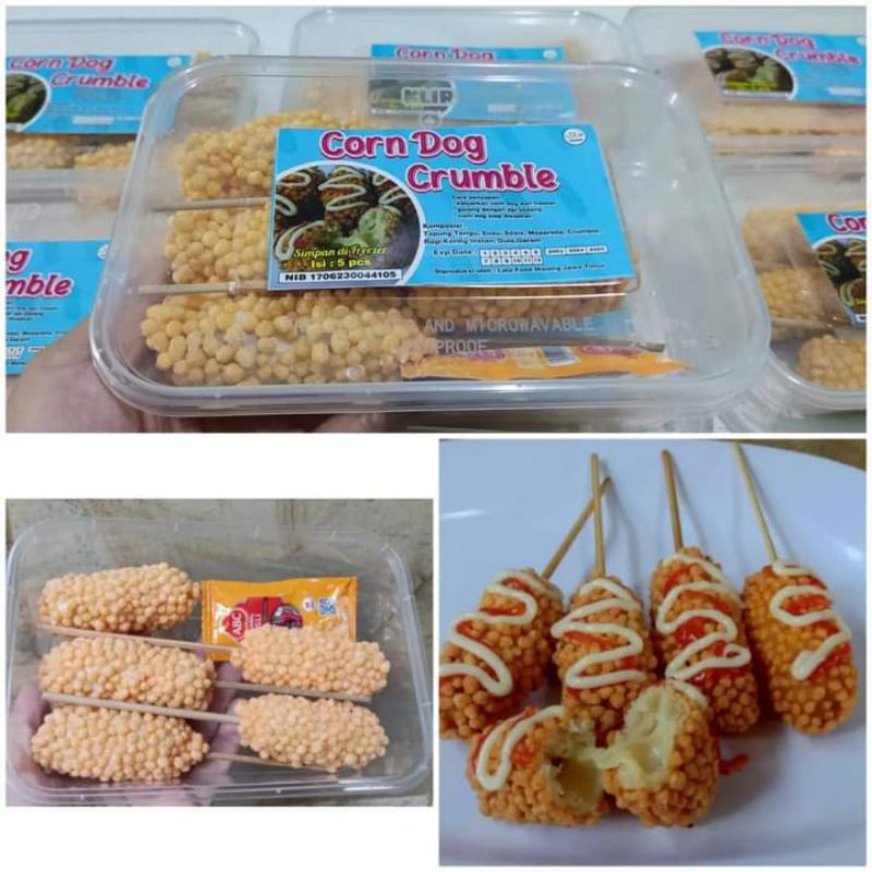 CORNDOG CRUMBLE ISI 5 / CORNDOG CRUMBLE FROZEN MURAH ENAK / CORNDOG FROZEN PREMIUM / CORNDOG CRUMBLE