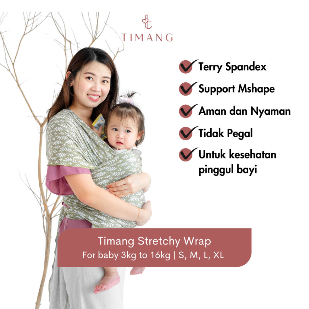 TIMANG - Gendongan Stretchy Wrap Magnolia Pattern