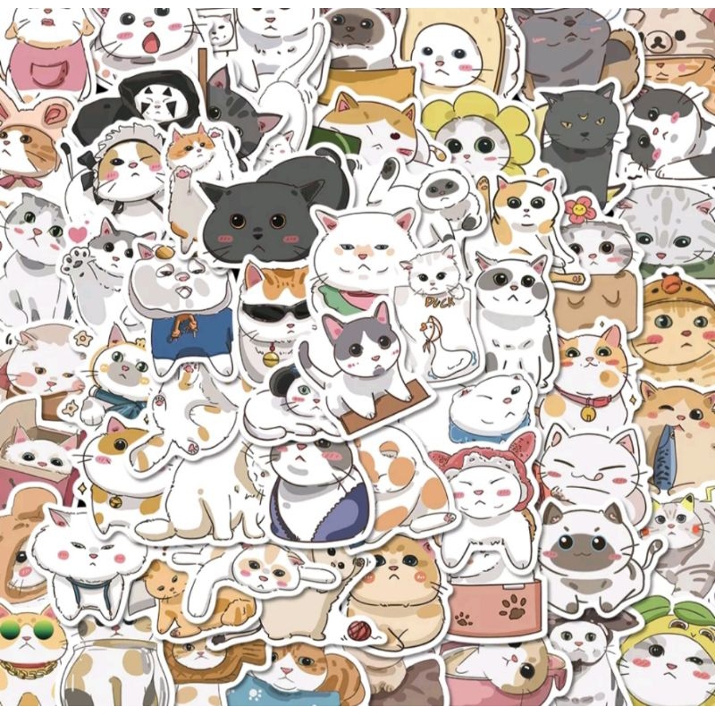

10 PCS STICKER KUCING JEPANG LUCU / STICKER LAPTOP / STICKER SCRAPBOOK