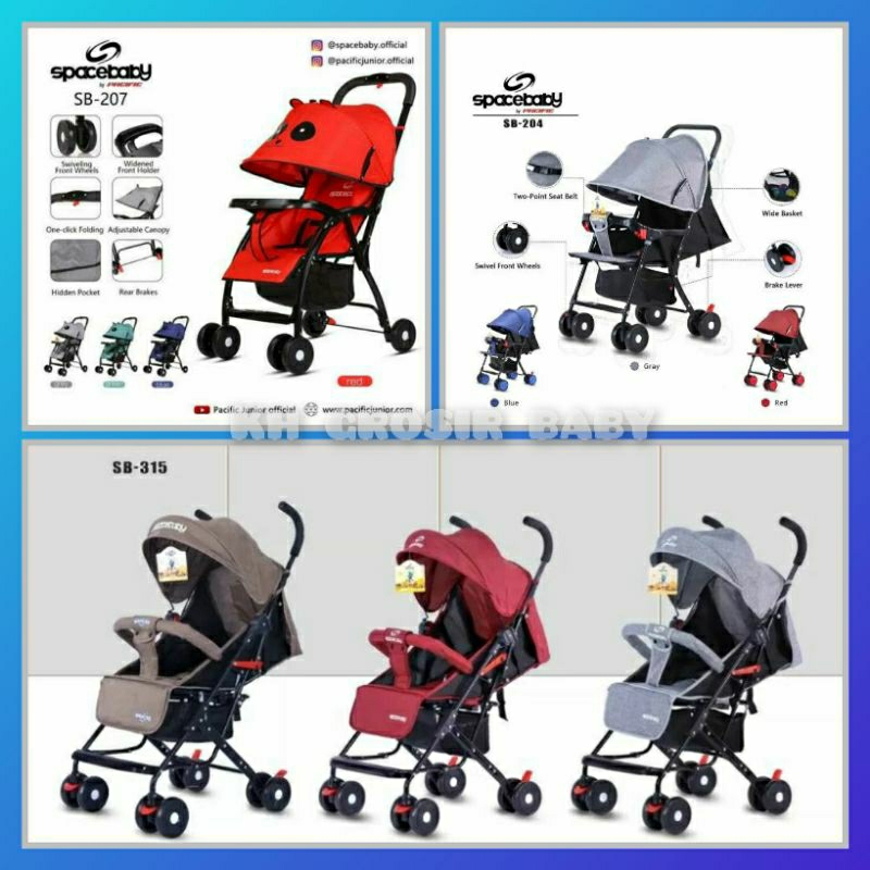 [Free Packing Kardus] Stroller Kereta Dorong Space Baby SB 203,204,207,214,315,316