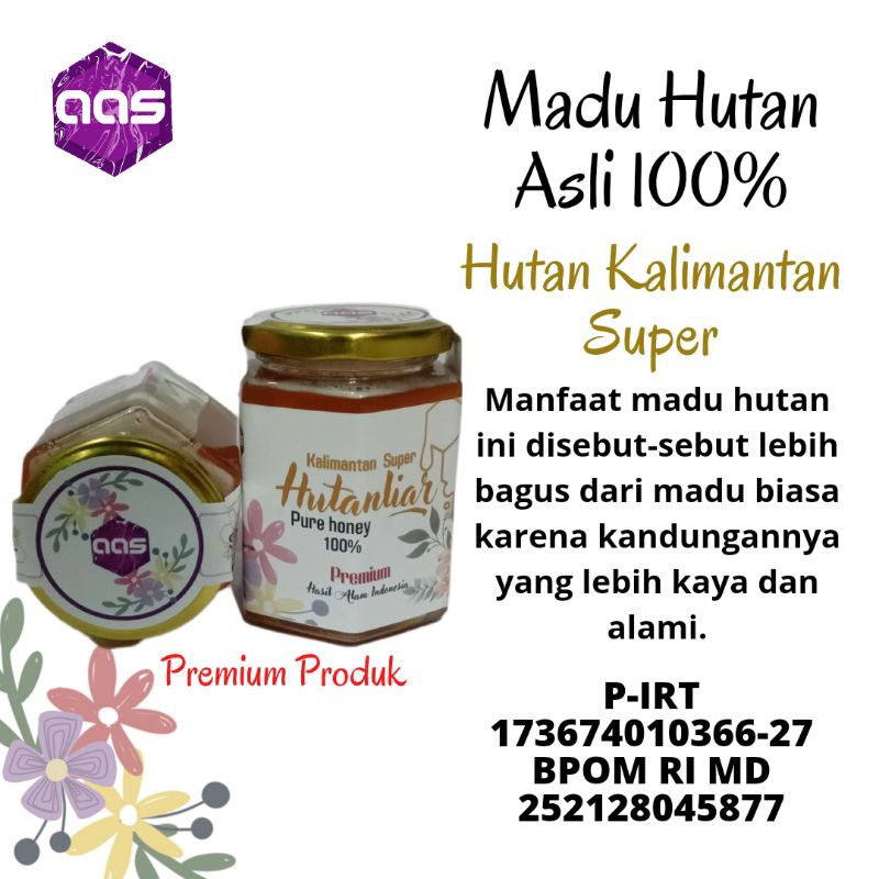 

MADU/Honey HUTAN/Alami/Murni/Asli KALIMANTAN SUPER 100% PREMIUM BPOM MD
