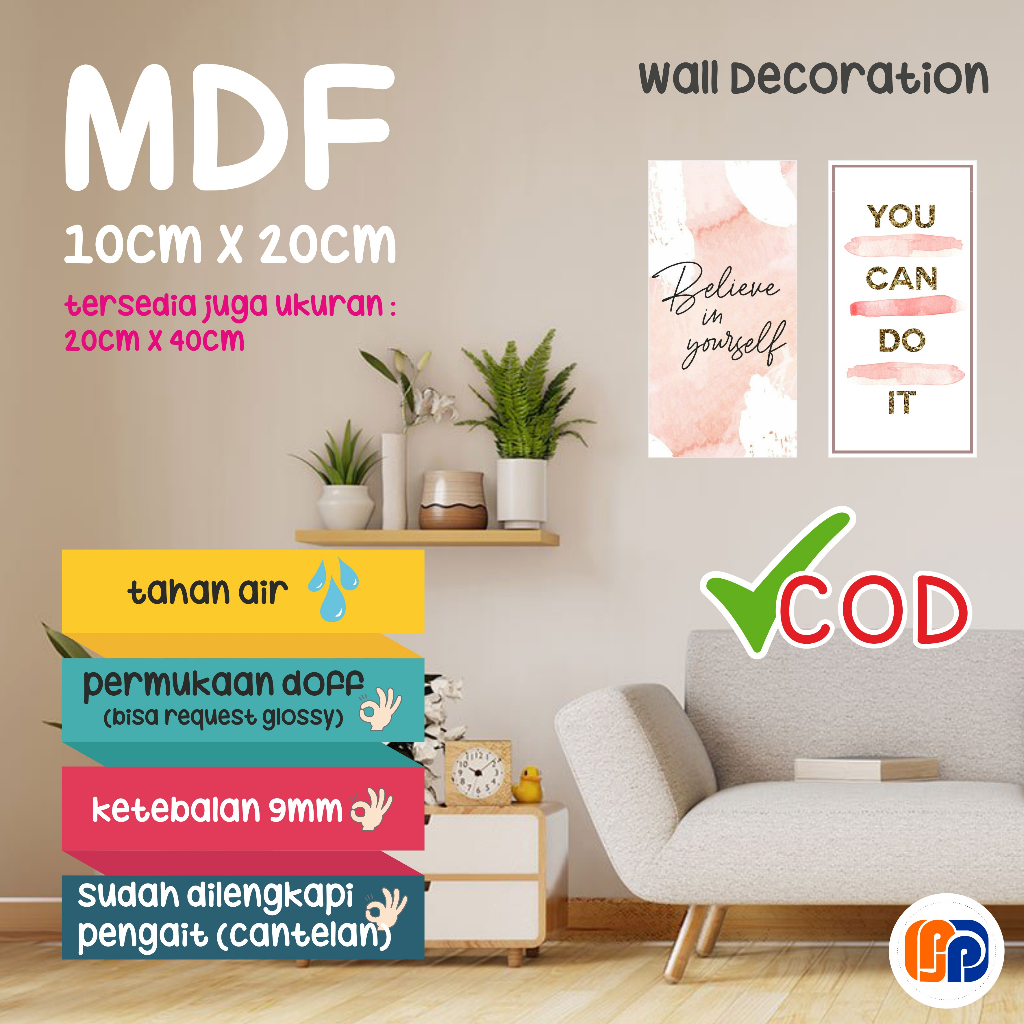 [10x20] MDF / WALL DECORATION / HIASAN DINDING SINGLE QUOTES AESTHETIC