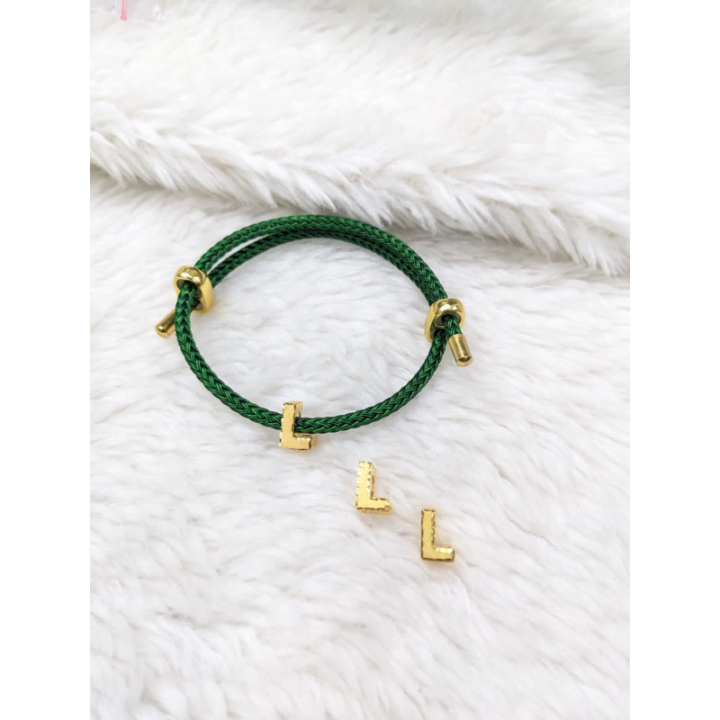 Gelang Tali Emas Charm Huruf L 16k 70%