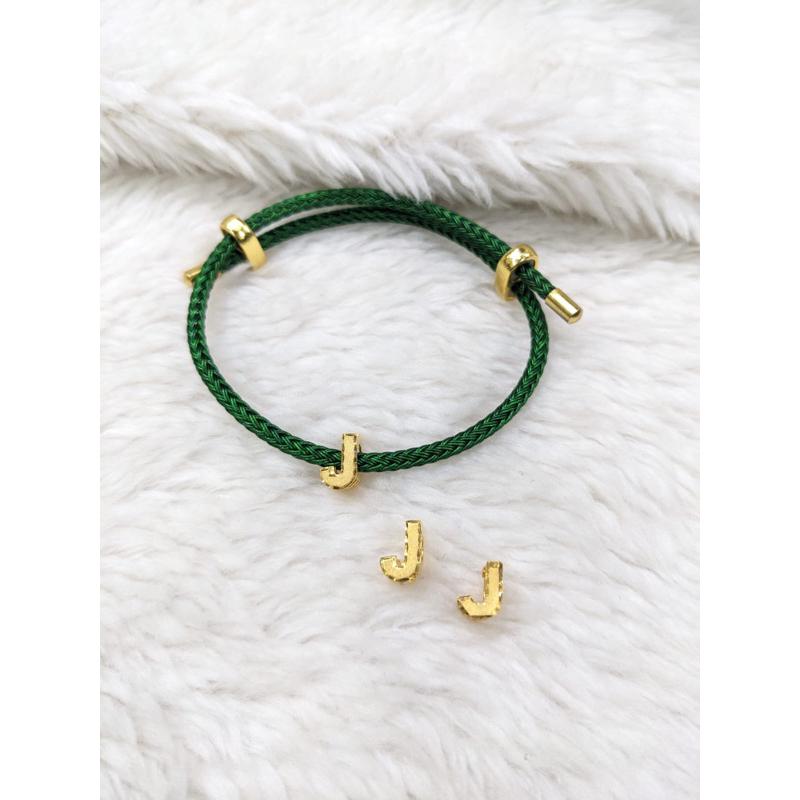 Gelang Tali Emas Charm Huruf J 16k 70%