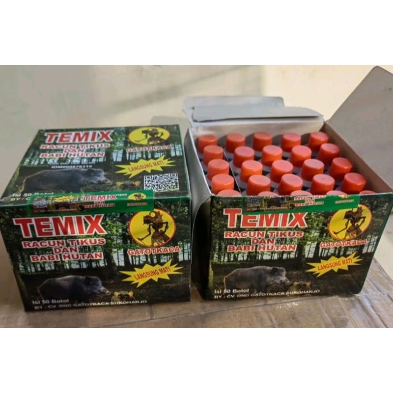 Temix 15G Gatot kaca botol plastik isi 50pcs/racun tikus ampuh