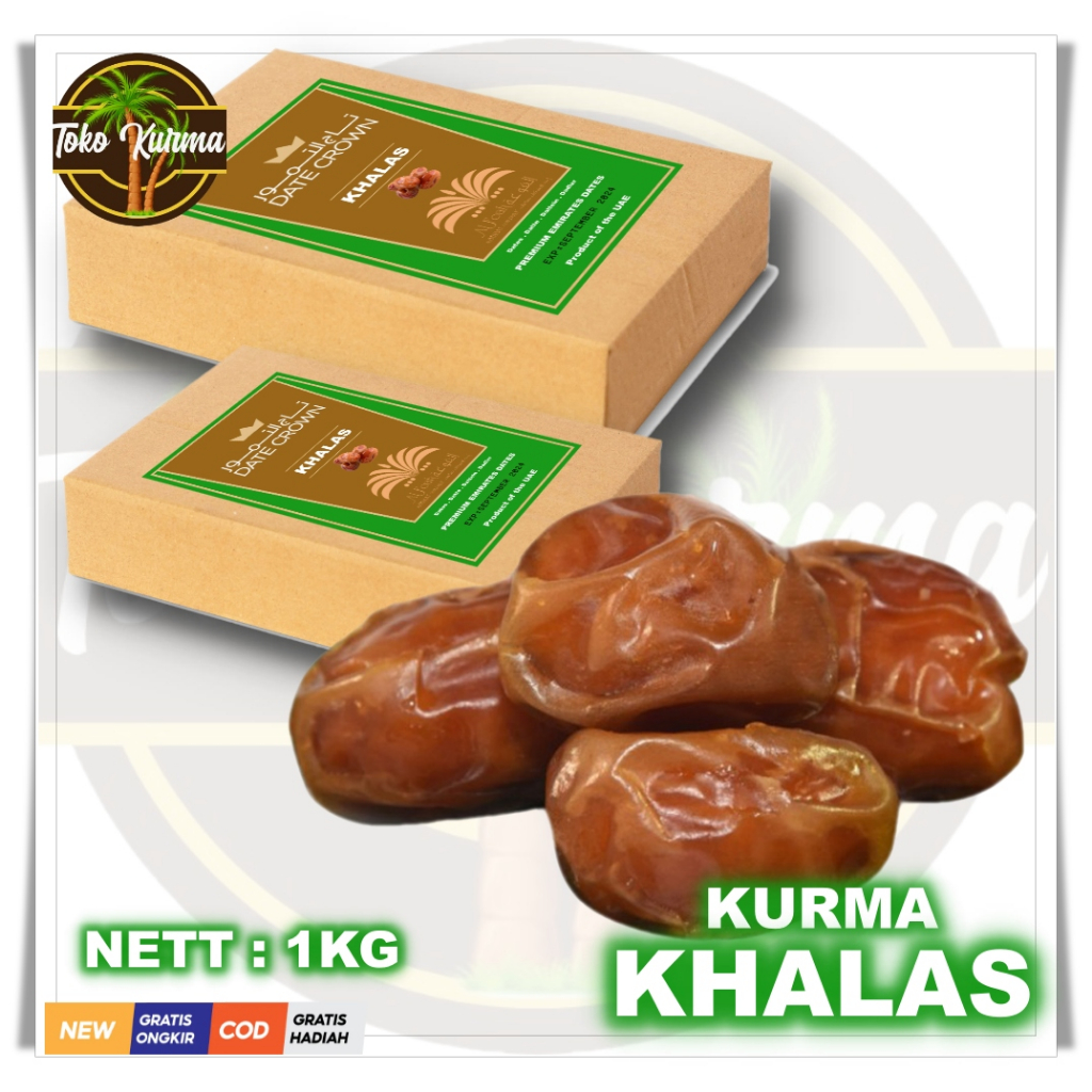 

(NEW) KURMA KHALAS MADU 1KG / KHALAS AL SAAD/ KURMA MADINAH ( KEMASAN BOX DUS)