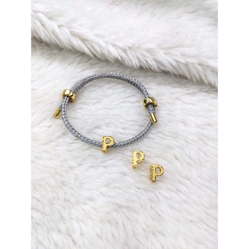 Gelang Tali Emas Charm Huruf P 16K 70%