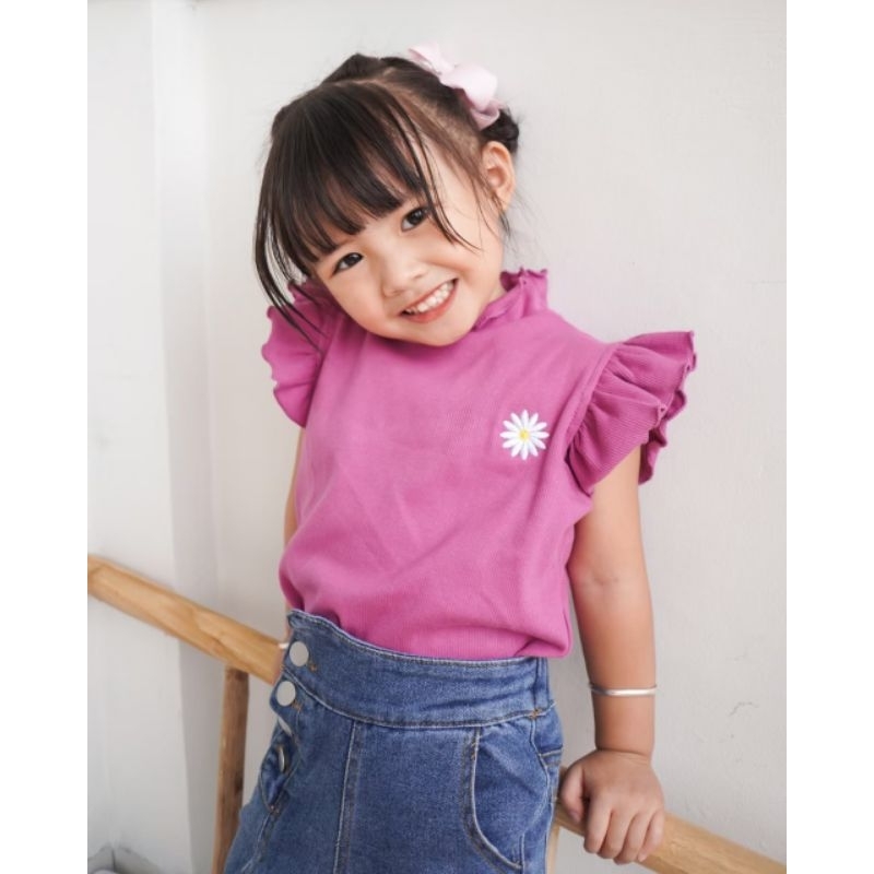 Rib Top Anak Flamingo / Daisy