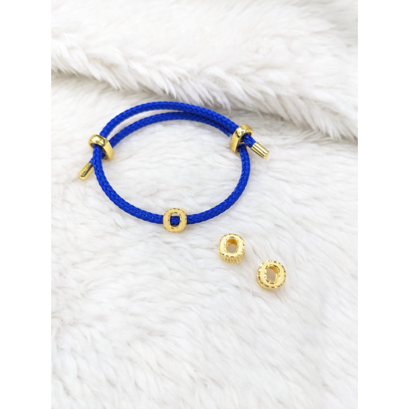 Gelang Tali Emas Charm Huruf O 16k 70%