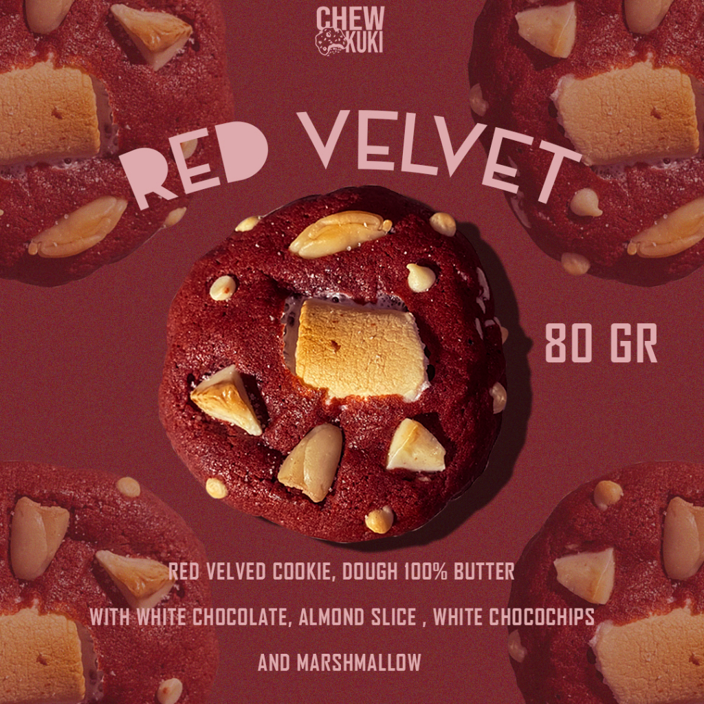 

RED VELVET SOFT COOKIES | DOUGH 100% BUTTER