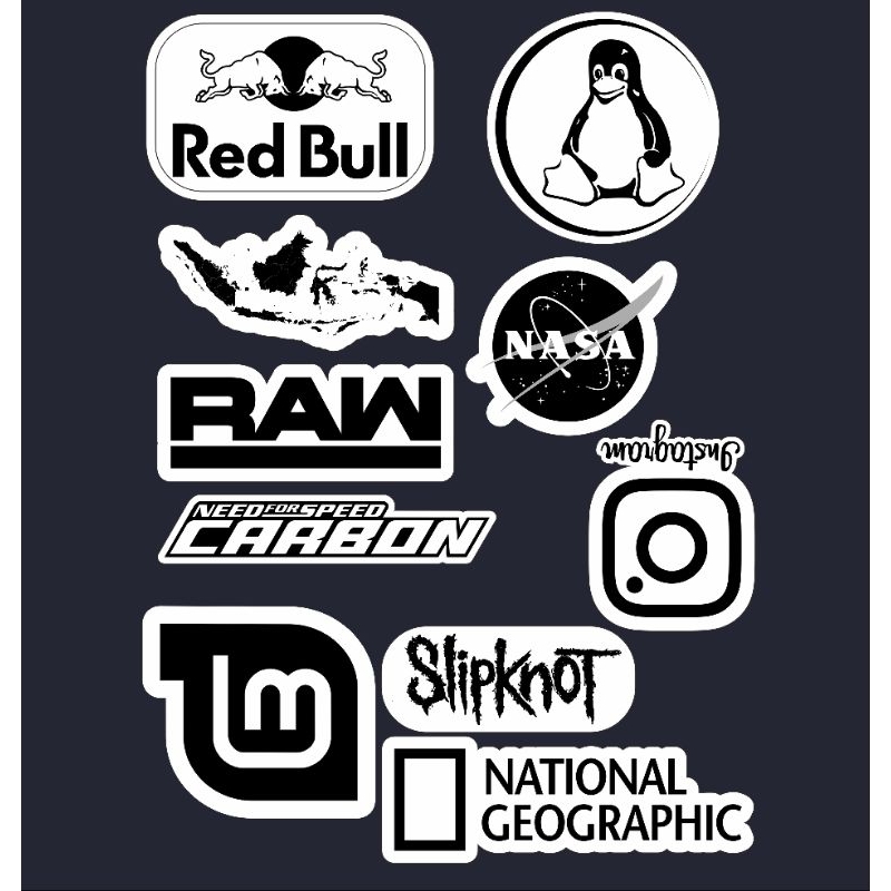 

stiker pack random hitam putih