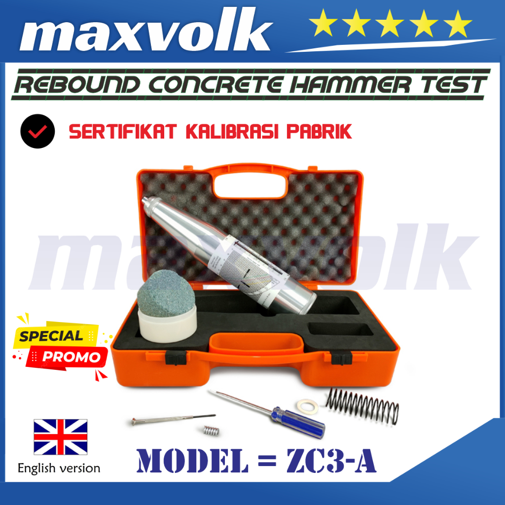 HAMMER TEST  ZC3A HT225-A IMPACT CONCRETE BETON REBOUND KUAT TEKAN K MPA KEKUATAN BETON MAXVOLK