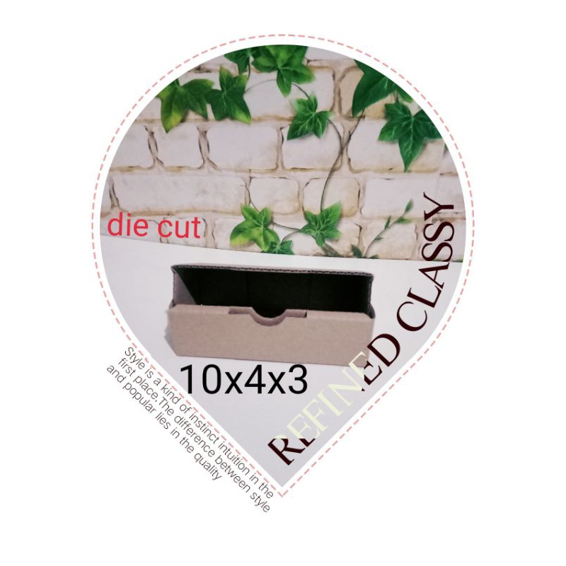 

Kardis ukuran 10x4x3 tanpa sablon model kardus die cut