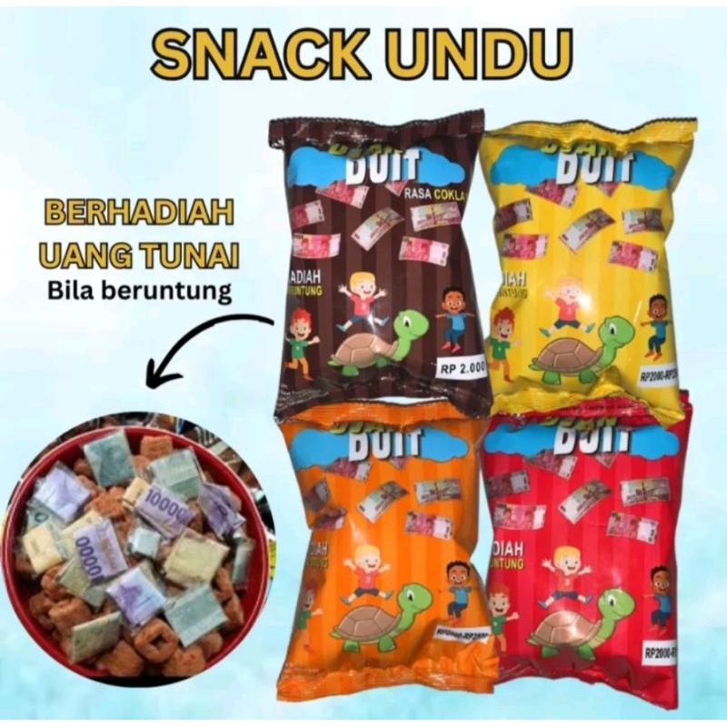 Snack undu ujan duit / ciki berhadiah uang tunai jika beruntung 1 pack isi 10 bungkus