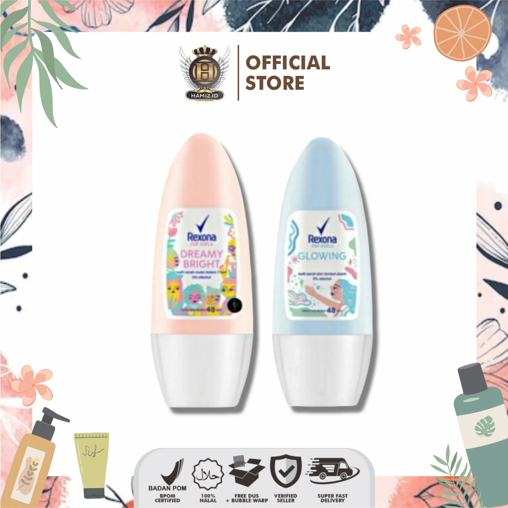 Rexona Roll On (Deodorant Wanita Remaja) Dreamy Bright 40ml | Glowing White 40ml