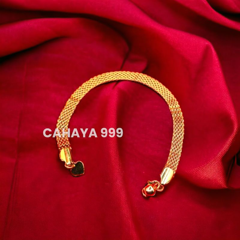 gelang tikar emas muda 24 anti karat terlaris love