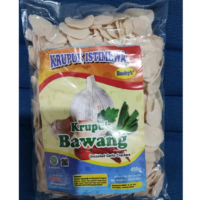

Kerupuk Bawang Hendrys 450gr