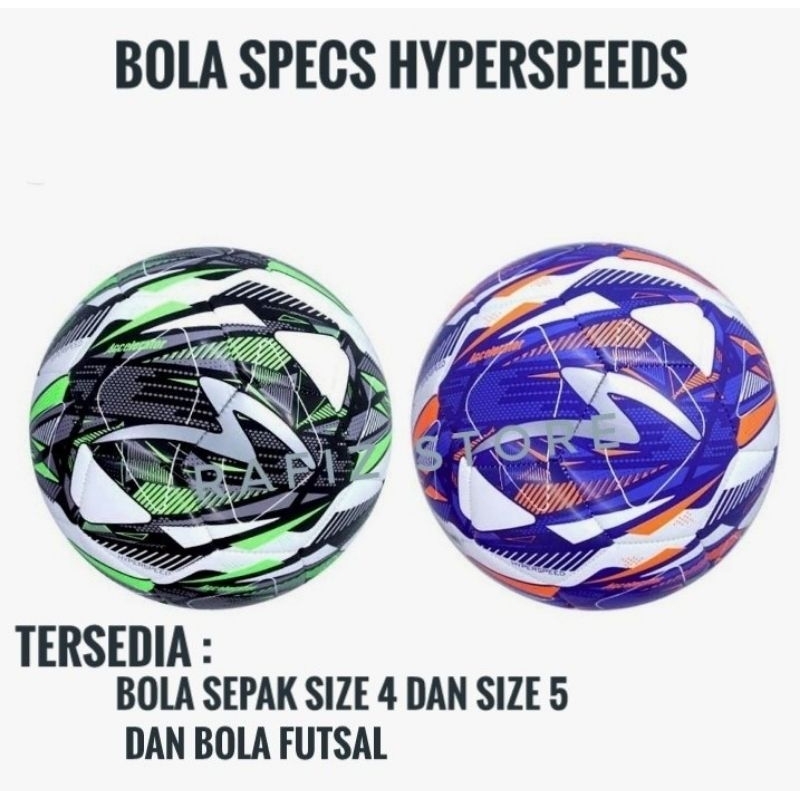 Bola Sepak SPECS Hyperspeeds. Bola Sepak Size 5' Size 4 dan Futsal