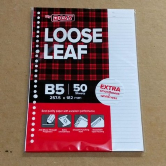 

ISI BINDER BESAR 50/ LOOSE LEAF B5 BIGBOSS 50 LEMBAR ( 23 49 25)