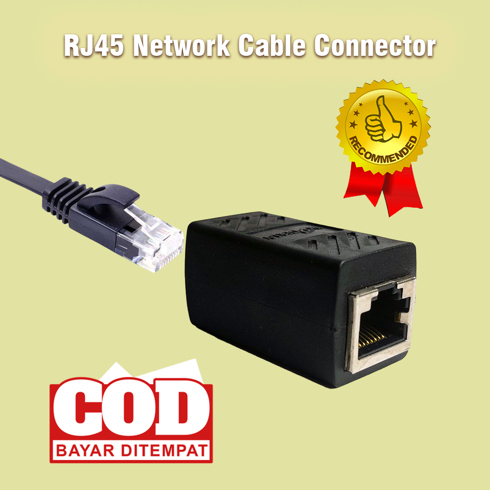 Konektor Barrel RJ45 Cat5 Cat6 FTP Female to Female Sambungan Jack Coupler Rj45 dengan Dukungan Giga