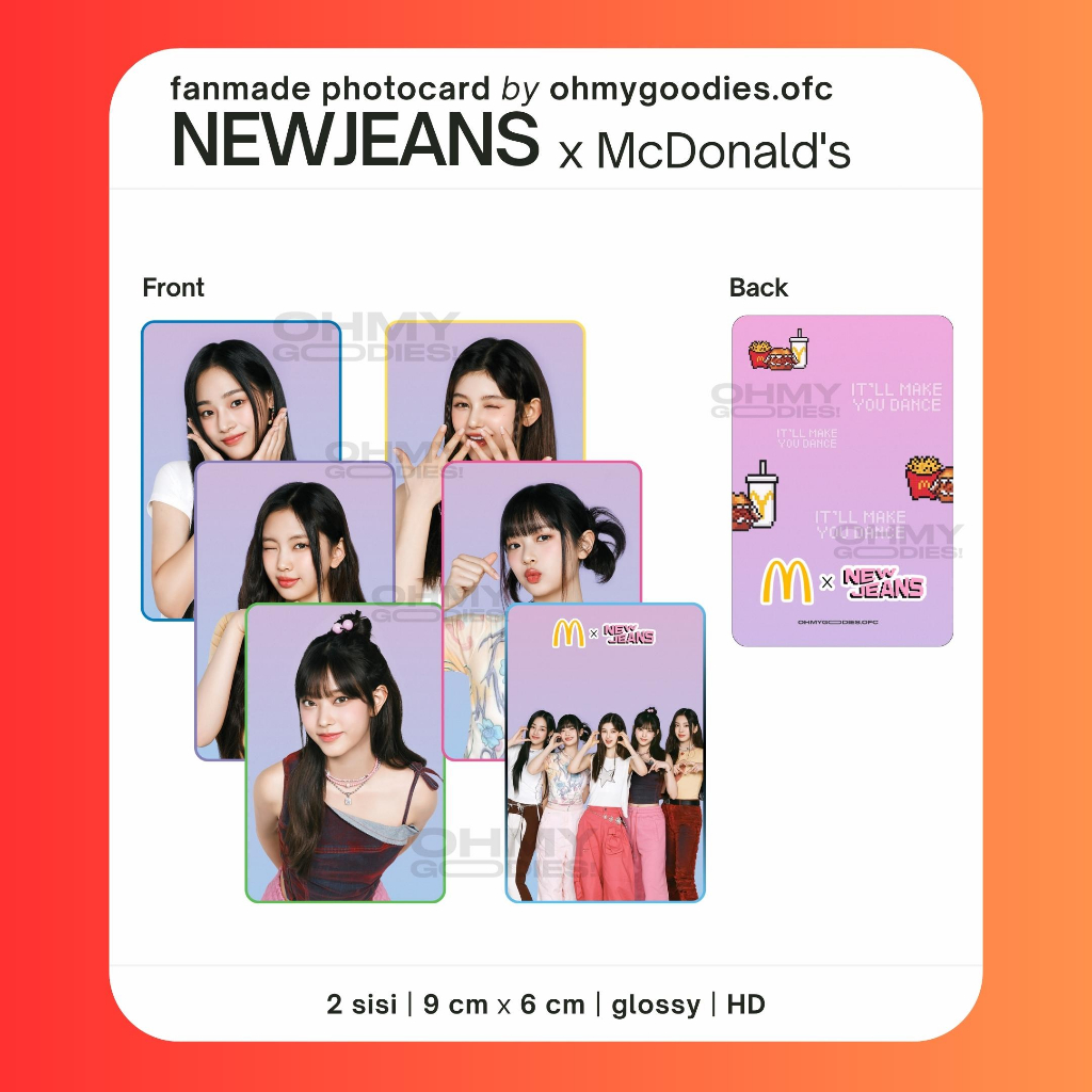 NewJeans x McD Fanmade Photocard PC 2023 by [OHMYGOODIES.OFC]