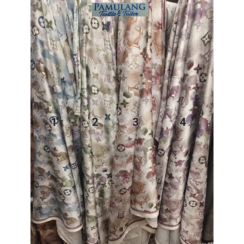 Kain ARM PREMIUM Silk New LV Motif || Harga Per Setengah Meter (50 cm)