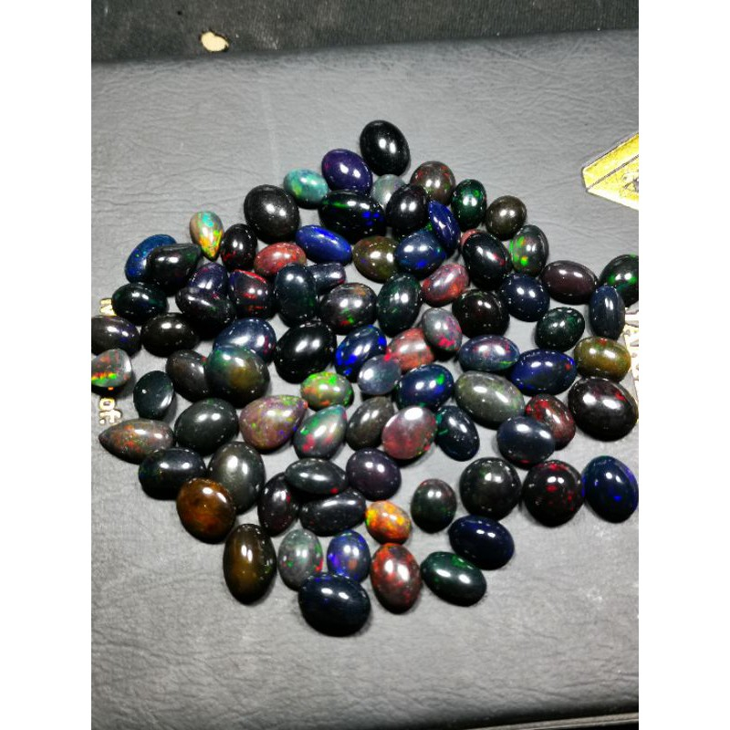 batu natural kalimaya black oval kembang jarong