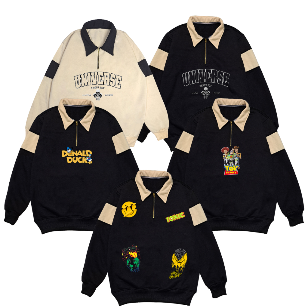 Murah Sweater Rugby Premium Wanita Sweater Rugby Halfzip Wanita Sweater Rugby Pria Wanita Oversize