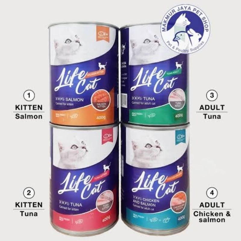 paket grosir life cat kaleng 400 gram makanan basah kucing