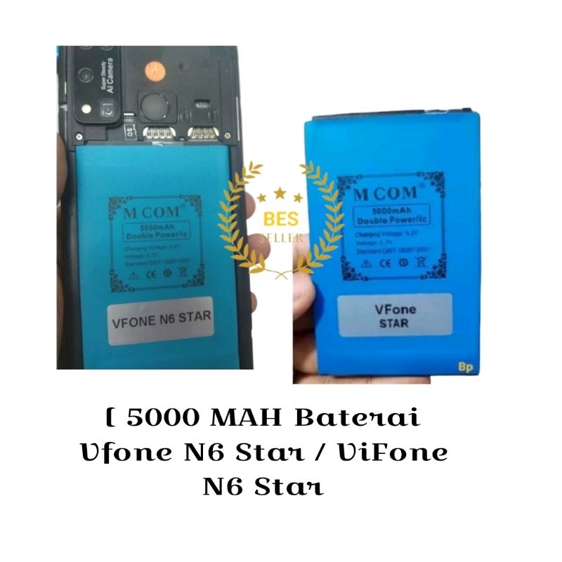 [ 5000 MAH Baterai Vfone N6 Star / ViFone N6 Star - MCOM Baterai Batrai Batre Battre Batery Battery 