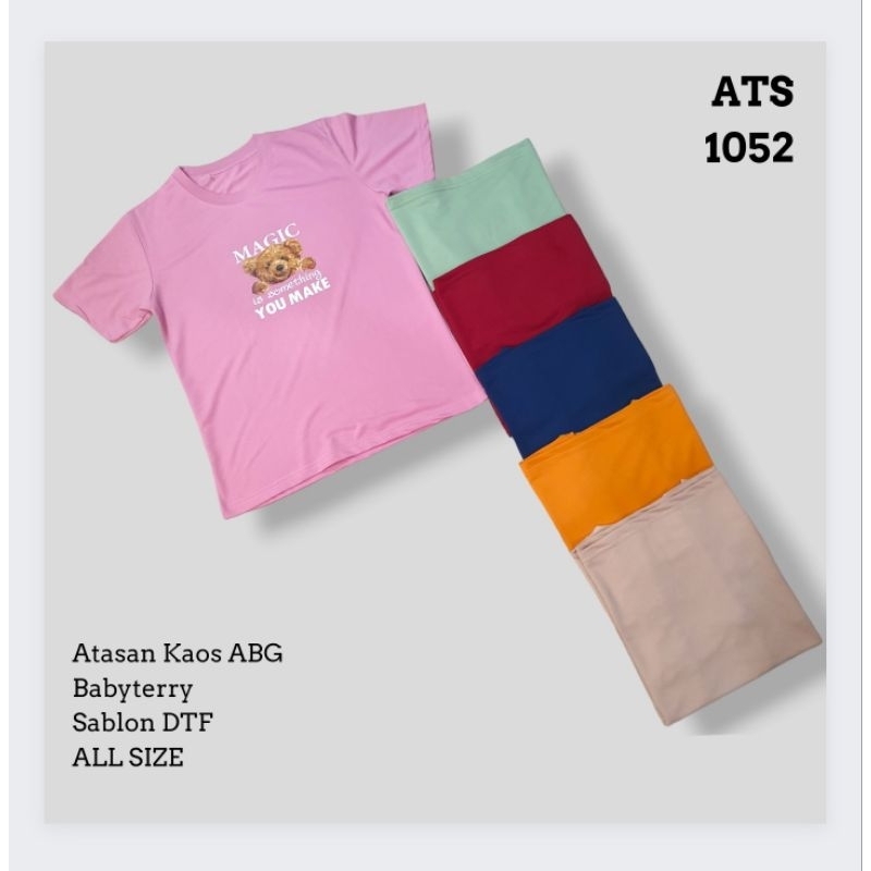 Kaos babyterry import motif beruang