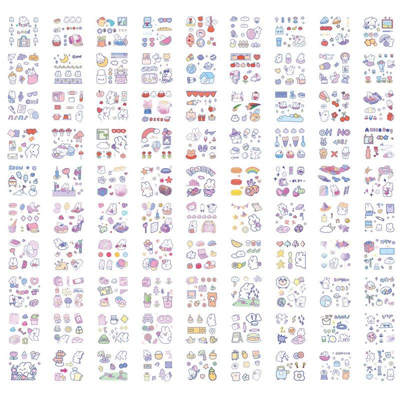 

Cute Bunnys Diary Deco Sticker Box / Sticker anak / Sticker lucu