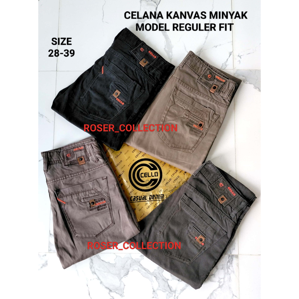 Free cd - Celana Panjang Katun - Celana Panjang Kanvas Pria Original - Celana Kanvas Minyak Bahan Ca