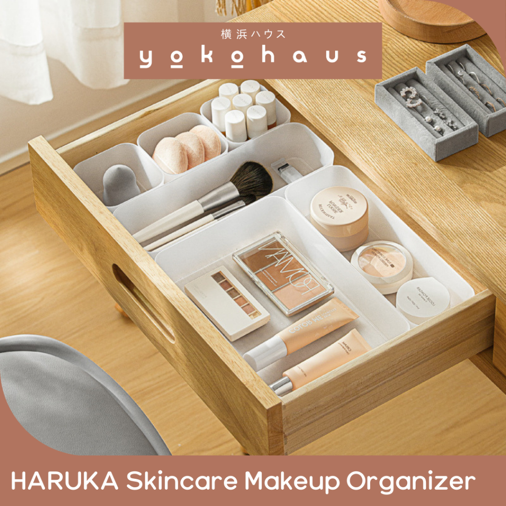 (YOKOHAUS) HARUKA Penyimpanan Rak Alat Kantor Aesthetic Organizer Kotak Alat Tulis Transparan