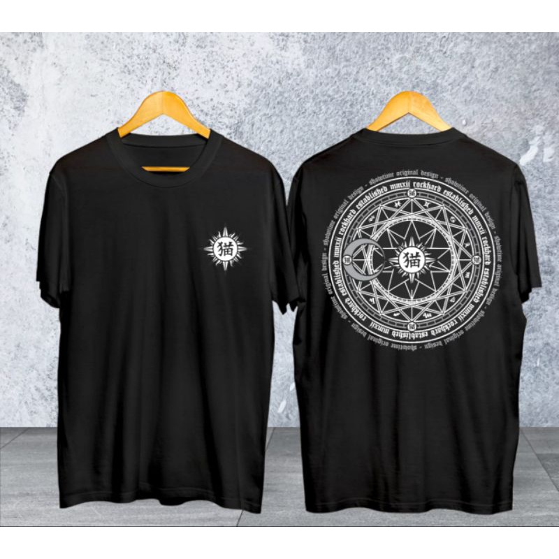 Baju Kaos Kanji Jepang / Kaos Pria Segel / Baju Kaos Tulisan Belakang / Baju Kaos Simbol / Kaos Hita