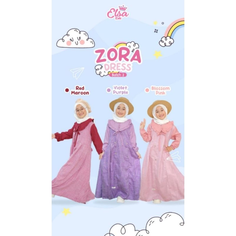 Gamis anak 10 11 tahun Zora by Elsa Kids Original