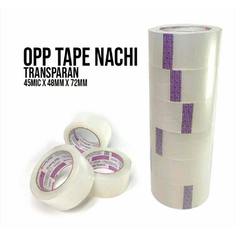 

Lakban Nachi Tape Bening 48mm x 100 yard / 2 inch x 100 yard